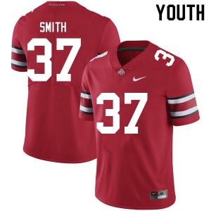Youth Garrison Smith Red OSU Football #37 Jersey 382586-513