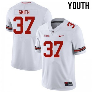 Youth Garrison Smith White Ohio State Football #37 Jersey 151394-439