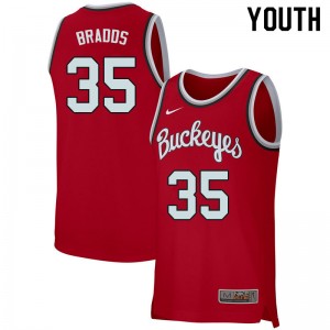 Youth Gary Bradds Retro Scarlet Ohio State Buckeyes Basketball #35 Jersey 519428-464