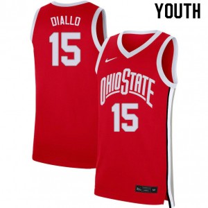 Youth Ibrahima Diallo Scarlet Ohio State Basketball #15 Jersey 195119-986