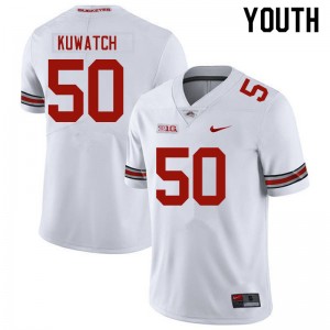 Youth Jackson Kuwatch White Ohio State Football #50 Jersey 460808-935