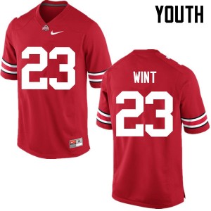 Youth Jahsen Wint Red OSU Buckeyes Football #23 Jersey 217697-776