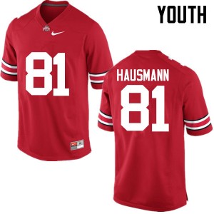Youth Jake Hausmann Red Ohio State Buckeyes Football #81 Jersey 259206-451