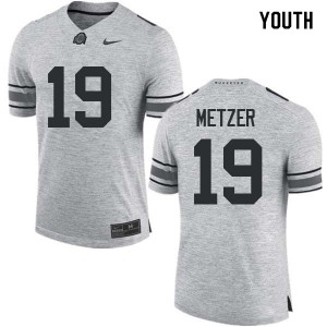 Youth Jake Metzer Gray Ohio State Buckeyes Football #19 Jersey 498579-414