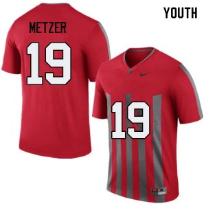 Youth Jake Metzer Throwback Ohio State Football #19 Jersey 410663-447