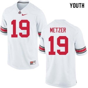 Youth Jake Metzer White Ohio State Football #19 Jersey 238434-318