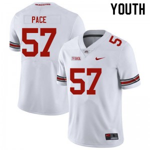 Youth Jalen Pace White Ohio State Buckeyes Football #57 Jersey 209200-889