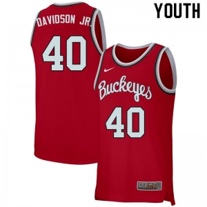 Youth Jansen Davidson Jr. Retro Scarlet OSU Buckeyes Basketball #40 Jersey 774871-289