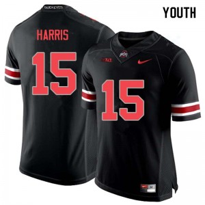 Youth Jaylen Harris Blackout OSU Buckeyes Football #15 Jersey 374031-955