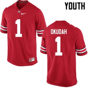 Youth Jeffrey Okudah Red Ohio State Buckeyes Football #1 Jersey 209651-230
