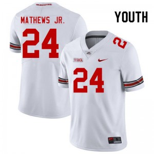 Youth Jermaine Mathews Jr. White Ohio State Buckeyes Football #24 Jersey 874313-680
