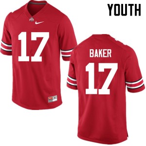 Youth Jerome Baker Red Ohio State Football #17 Jersey 240705-923