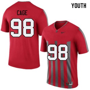 Youth Jerron Cage Throwback OSU Buckeyes Football #98 Jersey 699850-604