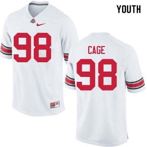Youth Jerron Cage White Ohio State Buckeyes Football #98 Jersey 916813-843