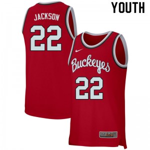 Youth Jim Jackson Retro Scarlet Ohio State Basketball #22 Jersey 515223-348