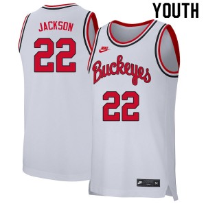 Youth Jim Jackson Retro White Ohio State Basketball #22 Jersey 773696-235