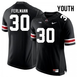 Youth John Ferlmann Black Ohio State Football #30 Jersey 928376-889