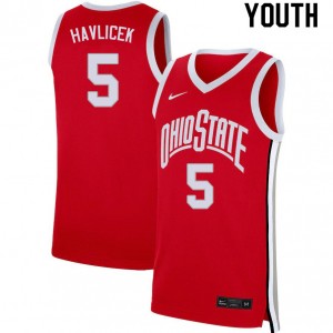 Youth John Havlicek Scarlet OSU Buckeyes Basketball #5 Jersey 647183-867