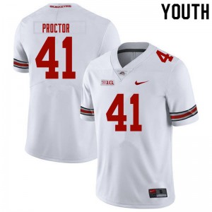 Youth Josh Proctor White OSU Buckeyes Football #41 Jersey 904372-488