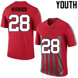 Youth Joshua Norwood Throwback Ohio State Football #28 Jersey 264254-192