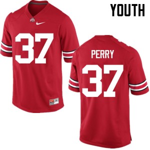 Youth Joshua Perry Red OSU Football #37 Jersey 371816-249