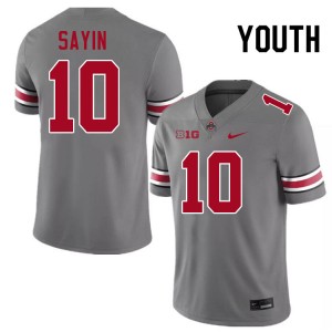 Youth Julian Sayin Grey Ohio State Football #10 Jersey 676392-218