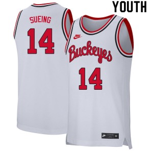 Youth Justice Sueing Retro White OSU Basketball #14 Jersey 729445-170
