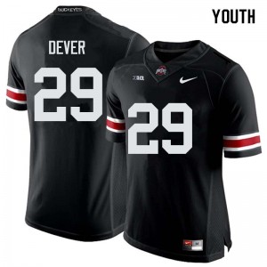 Youth Kevin Dever Black OSU Buckeyes Football #29 Jersey 896307-191