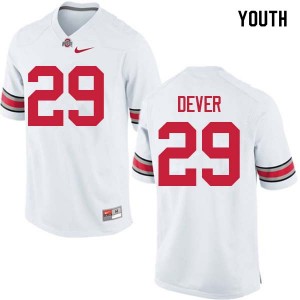 Youth Kevin Dever White OSU Football #29 Jersey 155968-305