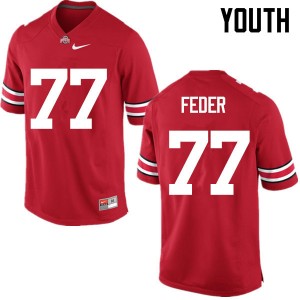 Youth Kevin Feder Red Ohio State Football #77 Jersey 752858-803