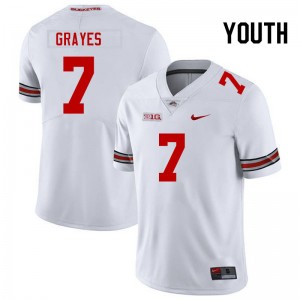 Youth Kyion Grayes White OSU Buckeyes Football #7 Jersey 561113-750