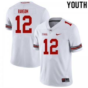 Youth Lathan Ransom White Ohio State Football #12 Jersey 193110-692