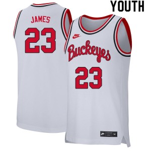 Youth LeBron James Retro White OSU Buckeyes Basketball #23 Jersey 867838-794