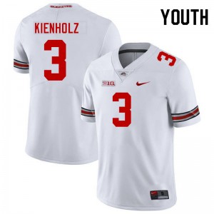 Youth Lincoln Kienholz White Ohio State Football #3 Jersey 775427-812
