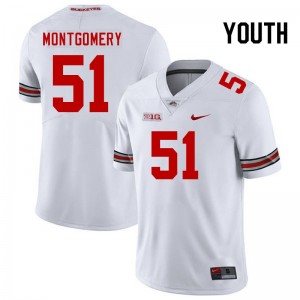 Youth Luke Montgomery White OSU Buckeyes Football #51 Jersey 216061-455