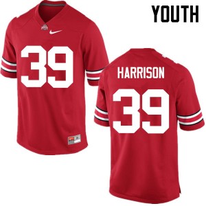 Youth Malik Harrison Red Ohio State Football #39 Jersey 904838-254