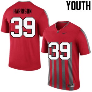 Youth Malik Harrison Throwback OSU Buckeyes Football #39 Jersey 138628-524