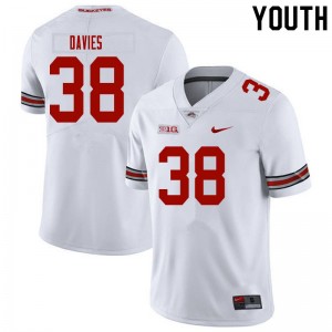 Youth Marvin Davies White OSU Buckeyes Football #38 Jersey 263095-453