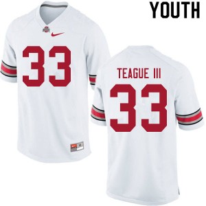 Youth Master Teague III White OSU Football #33 Jersey 807045-268