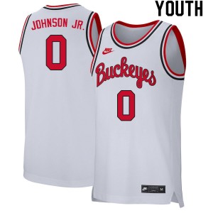 Youth Meechie Johnson Jr. Retro White Ohio State Basketball #0 Jersey 967299-319