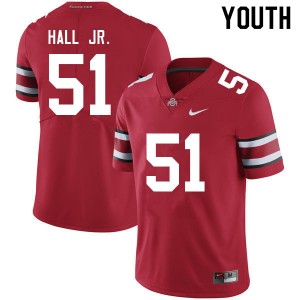 Youth Michael Hall Jr. Red OSU Football #51 Jersey 318678-838
