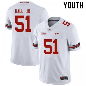 Youth Michael Hall Jr. White OSU Buckeyes Football #51 Jersey 293230-869