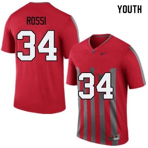 Youth Mitch Rossi Throwback OSU Buckeyes Football #34 Jersey 876886-369