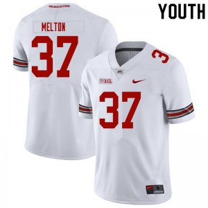 Youth Mitchell Melton White Ohio State Buckeyes Football #37 Jersey 641857-281