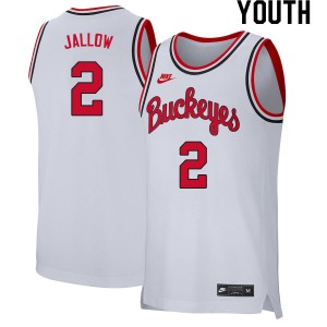 Youth Musa Jallow Retro White OSU Basketball #2 Jersey 583422-730