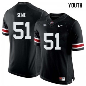 Youth Nick Seme Black OSU Buckeyes Football #51 Jersey 535074-855