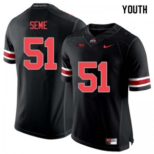 Youth Nick Seme Blackout OSU Buckeyes Football #51 Jersey 572776-696