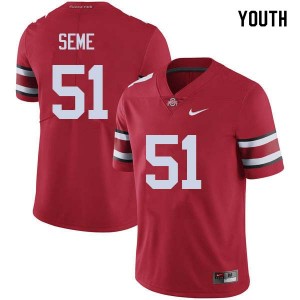 Youth Nick Seme Red OSU Buckeyes Football #51 Jersey 615182-797