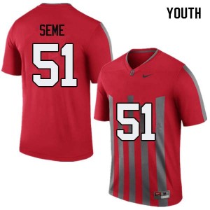 Youth Nick Seme Throwback Ohio State Football #51 Jersey 243319-169