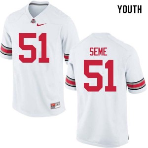 Youth Nick Seme White Ohio State Football #51 Jersey 771606-145